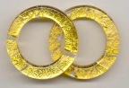 Murano Glass Fused Gold & Crystal Circle - Links Crystal Gold